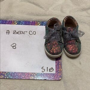 Kids Glitter Lace-Up Sneakers - Multi-Color Glitter